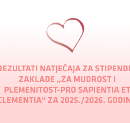 Rezultati natječaja za dodjelu stipendija 2025./2026.
